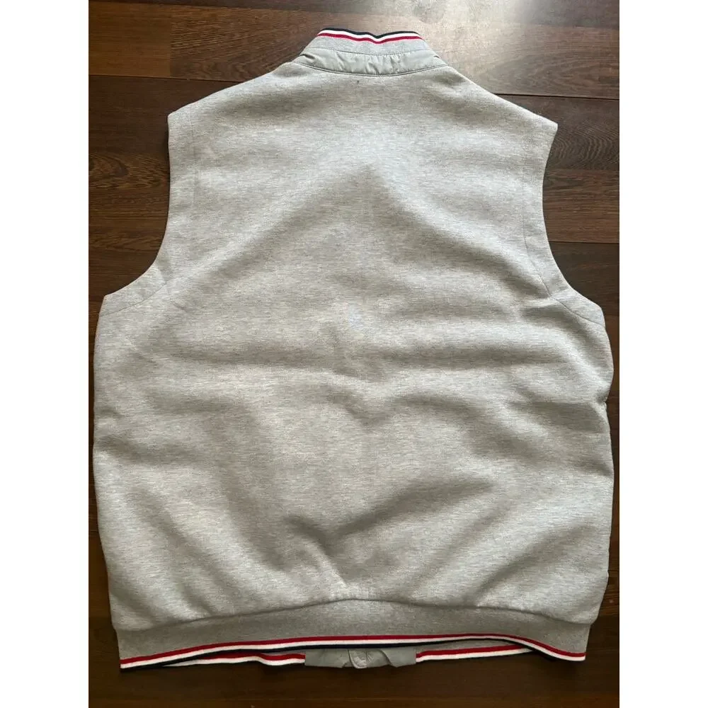 Polo Ralph Lauren Gray Down Puffer Vest Striped Trim XL